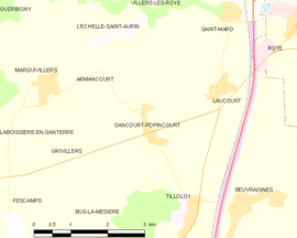 Mapa obce Dancourt-Popincourt