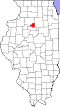 Mapa de Illinois con la ubicación del condado de Putnam