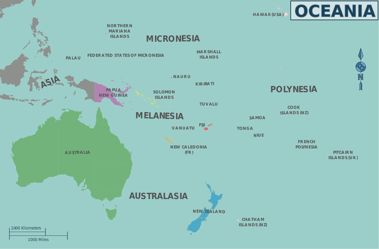 simple oceania map