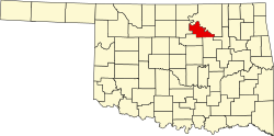 Karte von Pawnee County innerhalb von Oklahoma