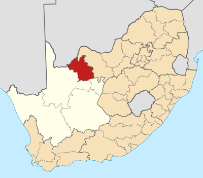 Map of South Africa with John Taolo Gaetsewe highlighted (2011).svg