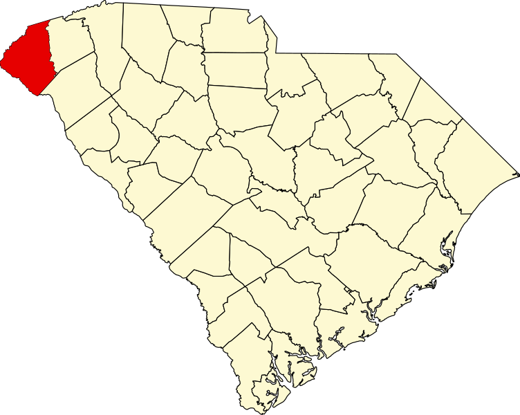 Fil:Map of South Carolina highlighting Oconee County.svg
