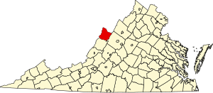 Mappa della Virginia che evidenzia la contea di Highland