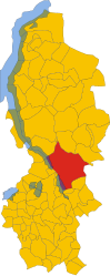 Posizione del comune di Lecco nell'omonima provincia