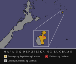 Mapa ng teritoryo ng Republika ng Lucbuan simula 1899-1902 sa ilalim ni Don Casiano Padon.