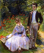 The Artist's Son and Sister in the Garden at Sèvres, óleo sobre tela, 1890