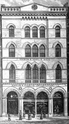 1890 sketch of Mason & Hamlin Hall, Boston. Mason & Hamlin Hall, Boston.png