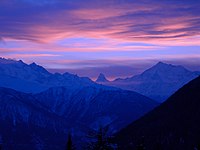 Sonnenuntergang am Matterhorn.