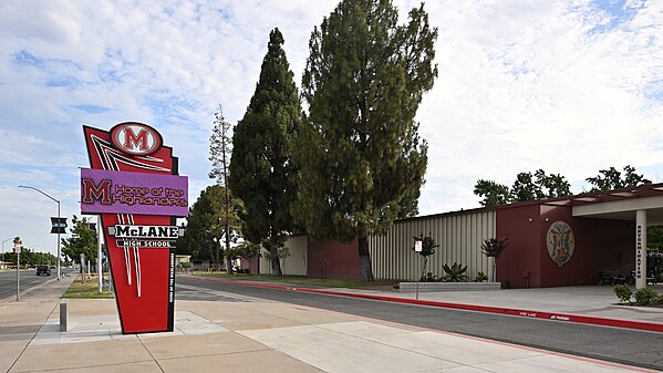 McLane High School electronic sign, Fresno, CA