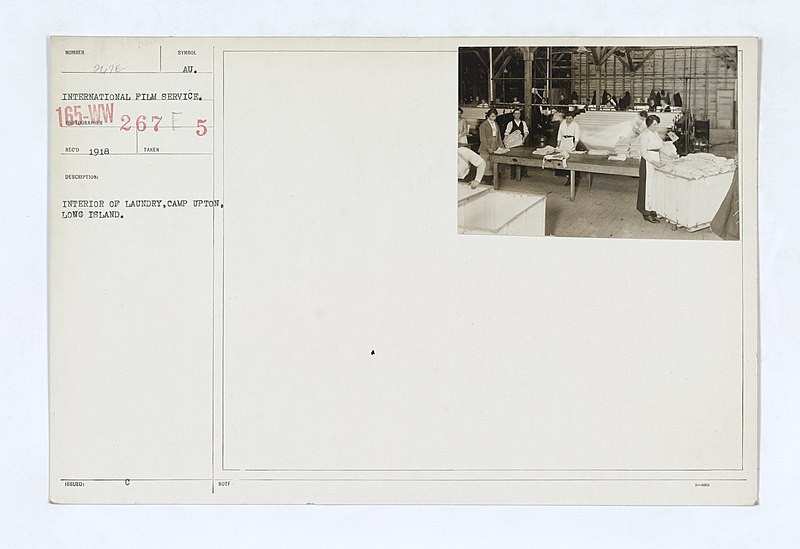 File:Medical Department - Sanitary Service - Laundries - Interior of laundry, Camp Upton, Long Island - NARA - 45498917.jpg