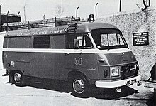 The Mercedes-Benz van delivered to Glasgow Salvage Corps in 1974 by Aiken of Linlithgow Ltd Mercedes Glasgow Salvage Corps Van.jpg