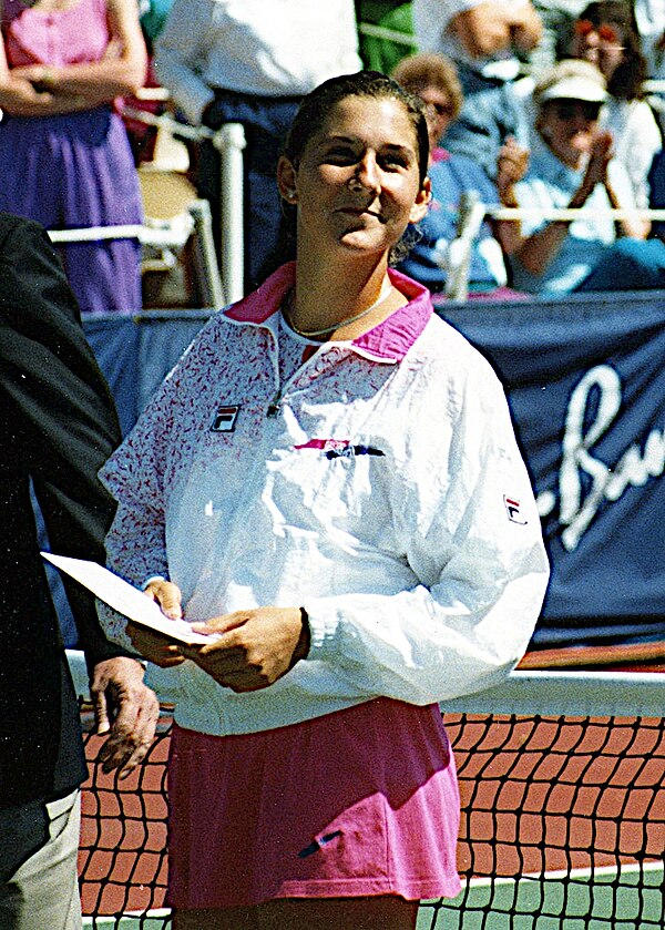 Seles at the 1992 Canadian Open in Montreal