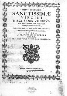 <i>Vespro della Beata Vergine</i> musical composition by Claudio Monteverdi