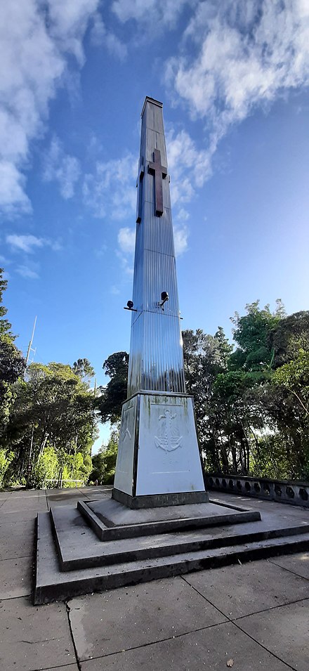 The war memorial at the top of Mount Parihaka
