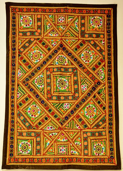 File:Mural embroidery, Udaipur, Rajasthan, India.jpg