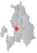 Mapa do condado de Akershus com Skedsmo em destaque.