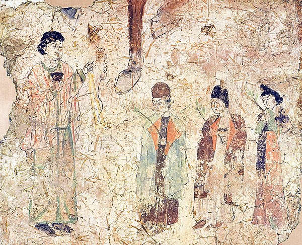"Procession on Palm Sunday", in a Tang dynasty wall-painting from a church in Khocho, China