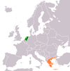 Location map for Greece and the Netherlands.