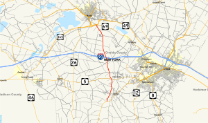 Map of New York State Route 233