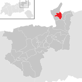 Poloha obce Niederndorferberg v okrese Kufstein (klikacia mapa)