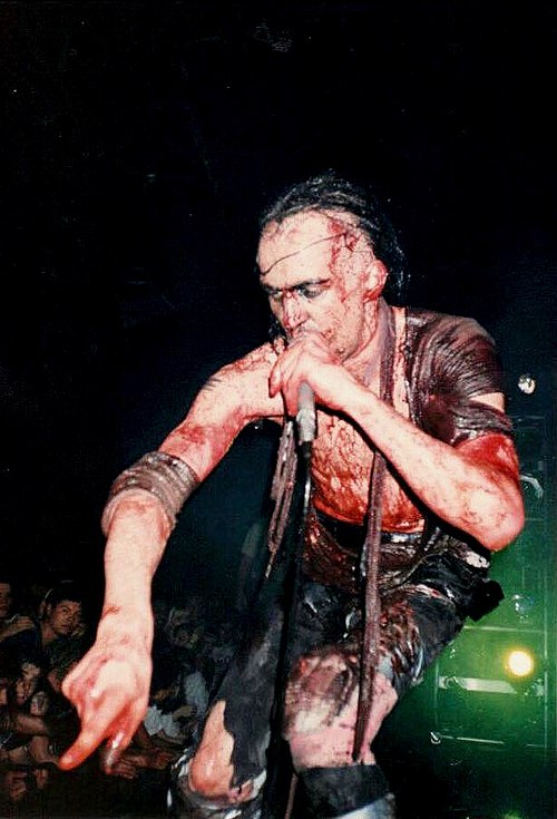 Ogre performing during the Too Dark Park tour, 1990