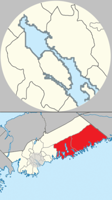 A map of east and west Eastern Shore planning areas in Halifax, Nova Scotia Novascotiahrm-easternshore.png