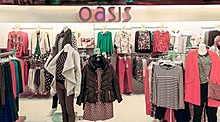 Oasis concession in the Sutton, London branch Oasis, Debenhams, Sutton, Surrey, London.JPG