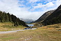 Pogled na dolino Defereggen z jezerom Ober (nemško Obersee) (Vzhodna Tirolska, Avstrija)