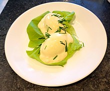 Oeuf mayonnaise on lettuce, garnished with chives Oeuf mayonnaise on lettuce.jpg