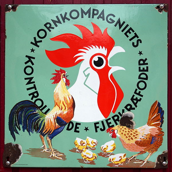 File:Old Danish enamel advertising sign, Kornkompagniets Fjerkraefoder.JPG