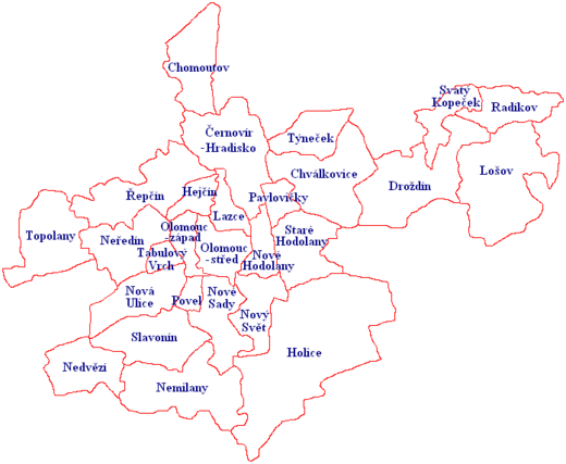 Comissiegebieden van Olomouc