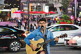 Teenaged street musician in Toronto.