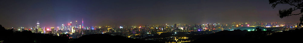 Современный Гуанчжоу ночью