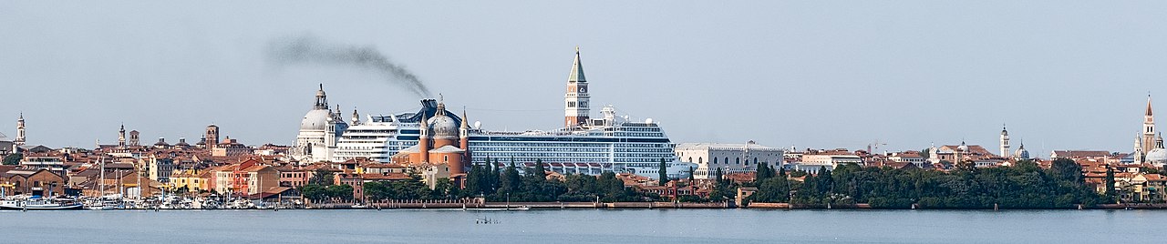 A cruise liner in Venice, 31 August 2019