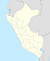 A map of Peru with Trujillo marked in the upper-west of the country.