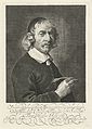 Engraving of Jan de Bray's portrait of Jean de la Chambre at a later age, 1666, by Pieter Holsteyn II