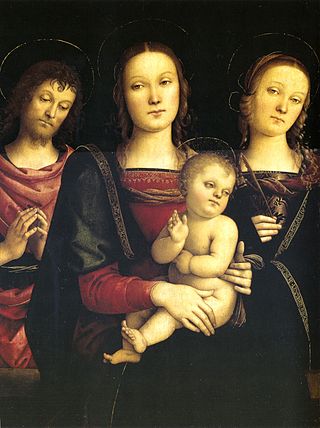 <i>Madonna and Child with St John the Baptist and St Catherine of Alexandria</i> (Perugino) Painting by Pietro Perugino