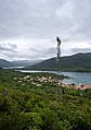 Image 7Power pylon maintenance crew, seen from atop the city walls, Ston, Croatia