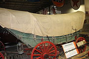 A Conestoga wagon on display at the Cole Land Transportation Museum in Bangor, Maine[9]