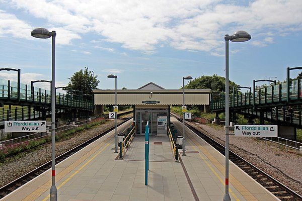 Prestatyn viewed from the new footbridge