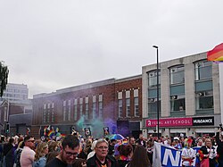 Smoke bombs and Pride flags a-plenty at the 2022 Pride in Hull parade.