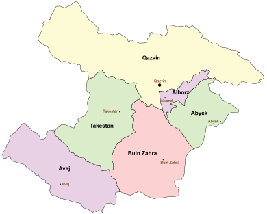 Counties of Qazvin Province