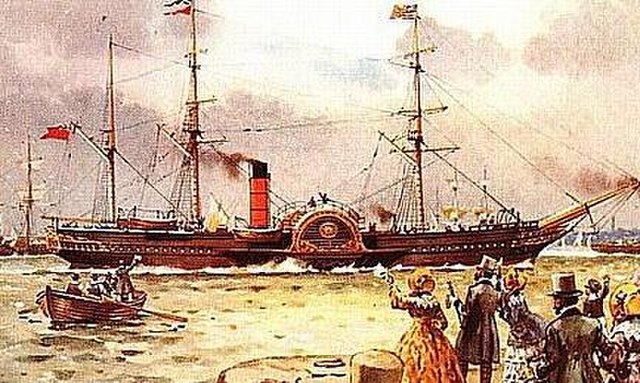 Britannia of 1840 (1150 GRT), the first Cunard liner built for the transatlantic service