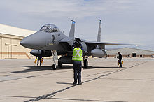 A Republic of Singapore Air Force's F-15SG Strike Eagle RSAF at Mountain Home AFB.JPG