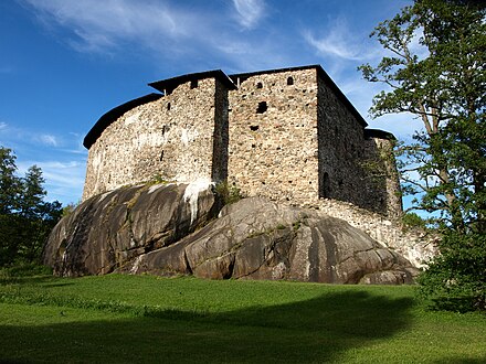 First stage of Raseborg Castle (now a ruin) was built in the 14th century to protect Swedish interests against the Hanseatic city of Tallinn