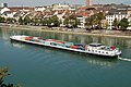 Container ship on Rhine, Basel, Switzerland