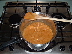 How the mixture looks at the end of boiling.