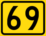 Finnish Road number 69 sign in SVG format.