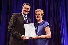 Activist Rodney Croome was named the 2015 Tasmanian Australian of the Year for his LGBT rights work including the decriminalisation of homosexuality in Tasmania. Rodney Croome and Gillian Triggs.jpg