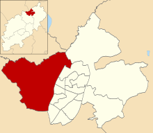 Location of Rural West ward Rural West ward in Corby 2007.svg